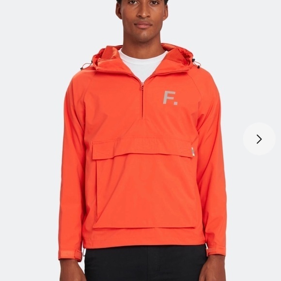 Fact Made To Destroy Anorak Parka Orange Hooded Windbreaker Rain Jacket - Picture 1 of 6